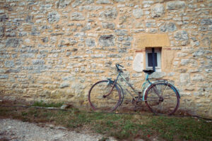 Old bike against wall